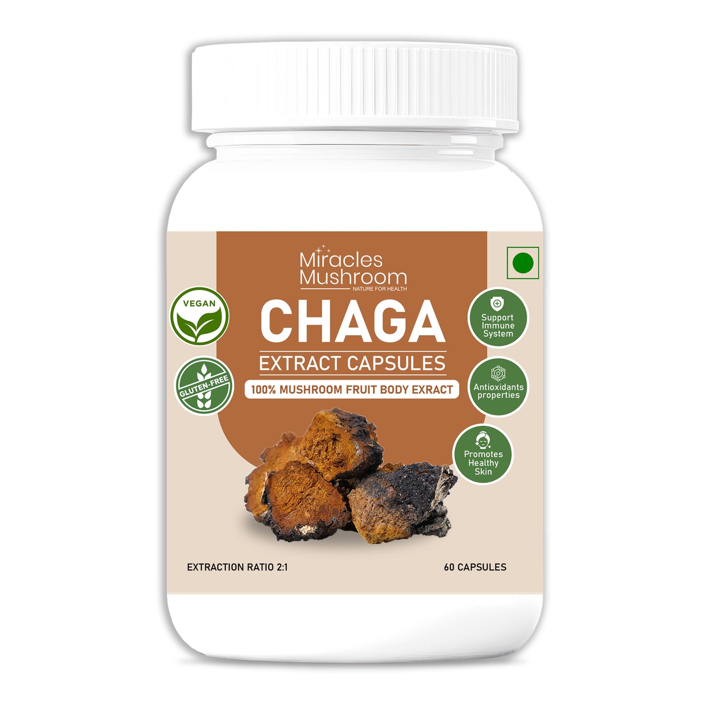 Chaga Mushroom Extract Capsules | Powerful Antioxidants & Overall Wellness