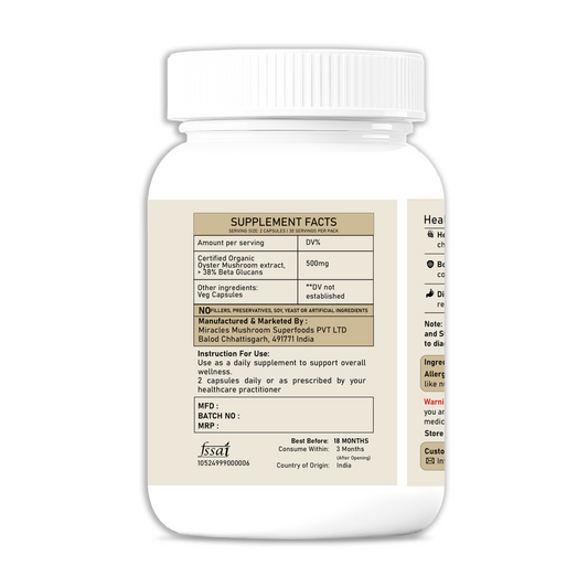 Oyster Mushroom Extract Capsules | Boost Immunity & Support Heart Health