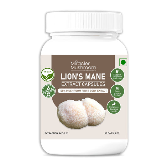 Lion's Mane Mushroom Extract Capsules | Boost Memory, Focus & Cognitive Health
