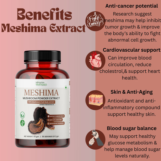 Meshima Mushroom Extract Powder | Pure Organic Immune Support Supplements