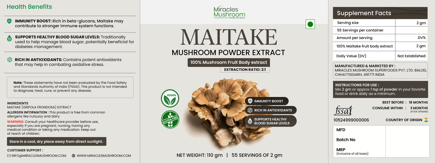 Maitake Mushroom Extract Powder | Reduce Body Weight & Enhance Beauty