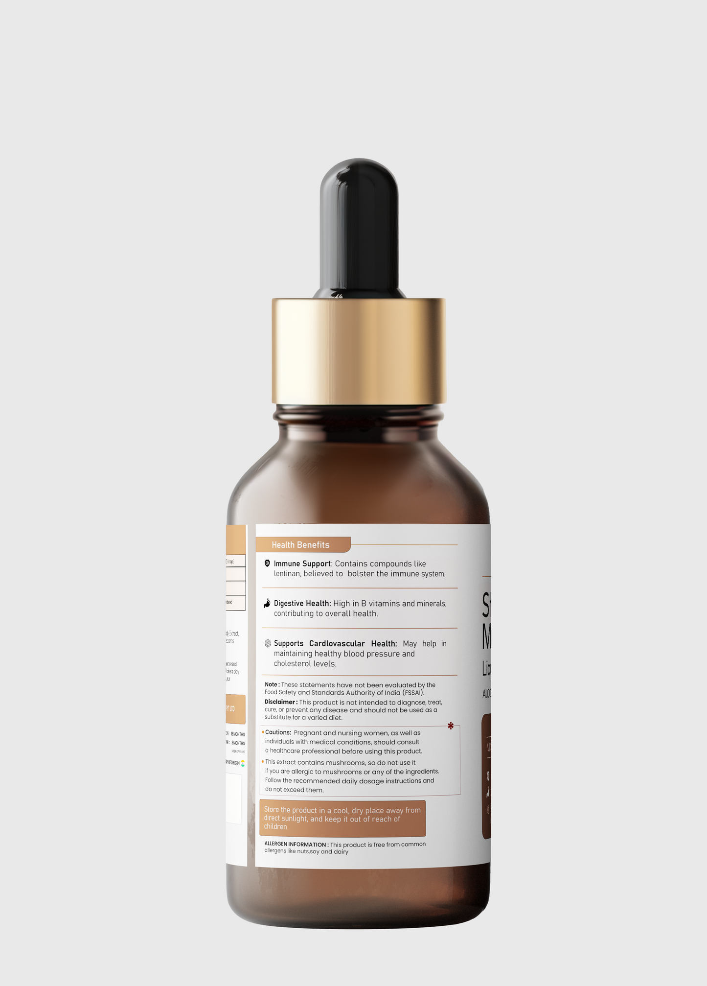 Shiitake Mushroom Extract Liquid | Immunity, Heart Health & Energy Support