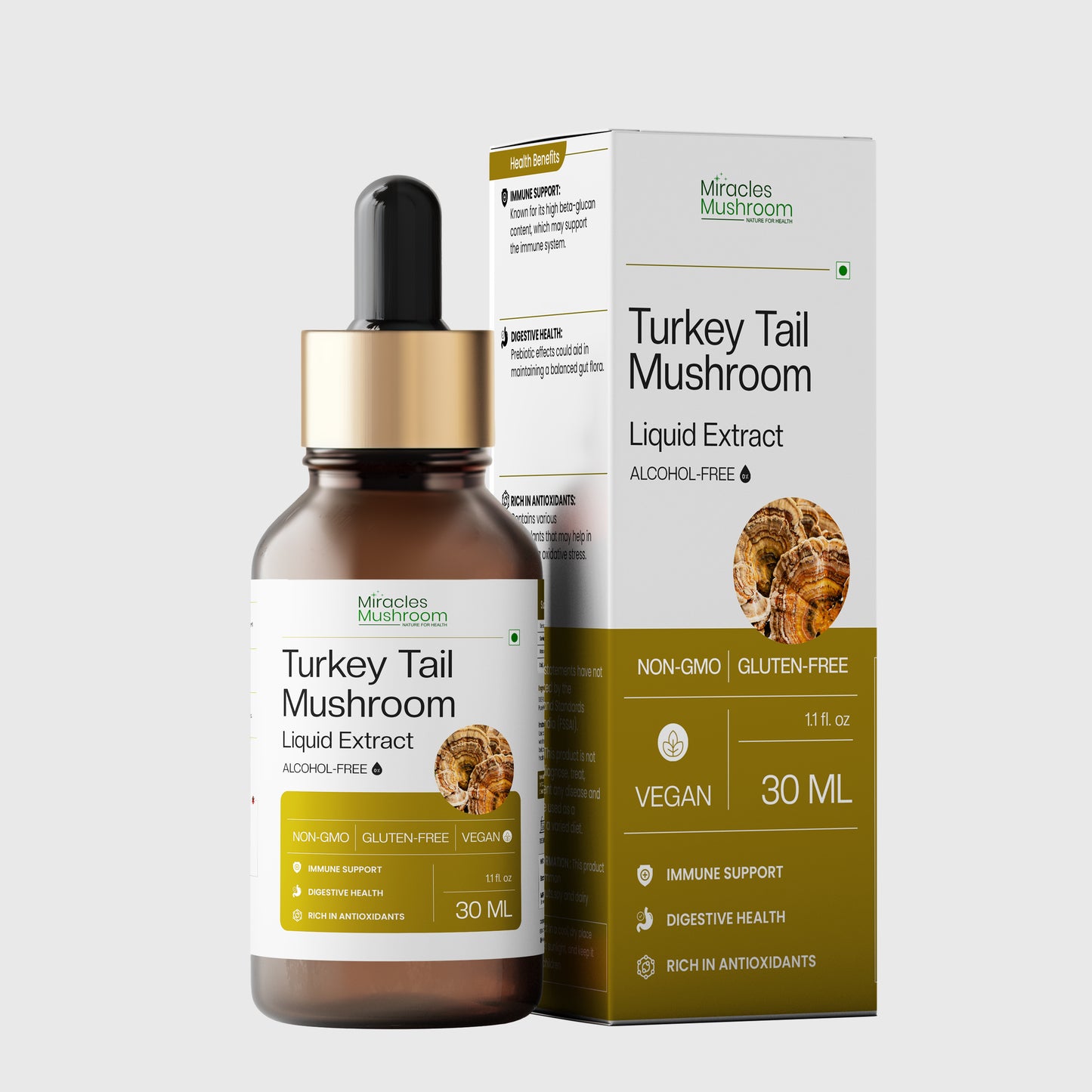 Turkey Tail Mushroom Extract Liquid | Support Digestion, Energy & Wellness