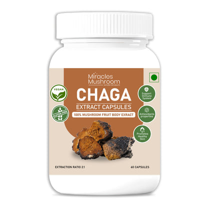 Chaga Mushroom Extract Capsules | Powerful Antioxidants & Overall Wellness