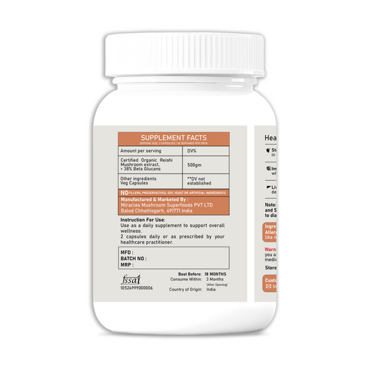 Reishi Mushroom Extract Capsules | Stress Relief & Better Sleep