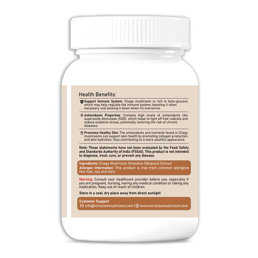 Chaga Mushroom Extract Capsules | Powerful Antioxidants & Overall Wellness