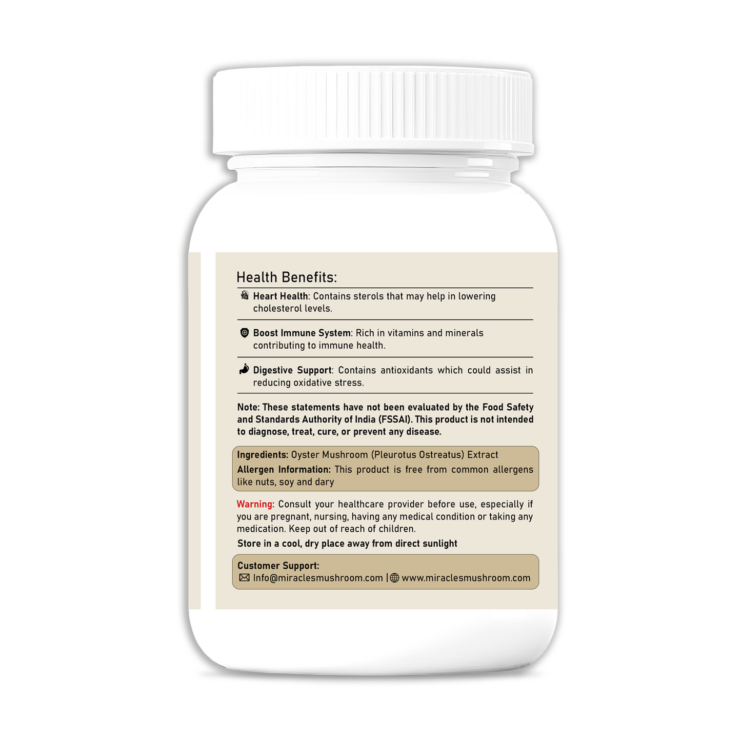 Oyster Mushroom Extract Capsules | Boost Immunity & Support Heart Health