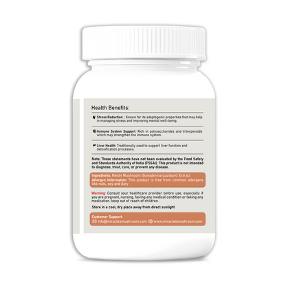 Reishi Mushroom Extract Capsules | Stress Relief & Better Sleep