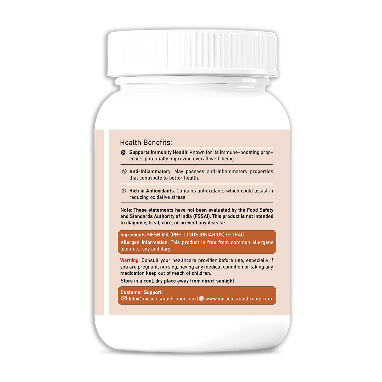 Meshima Mushroom Extract Capsules | Antioxidant Protection & Immune Defense