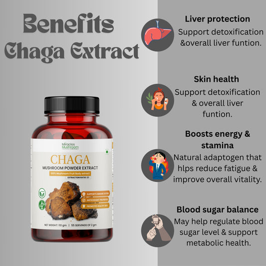 Chaga Mushroom Extract Powder | Pure Health & Wellness Support