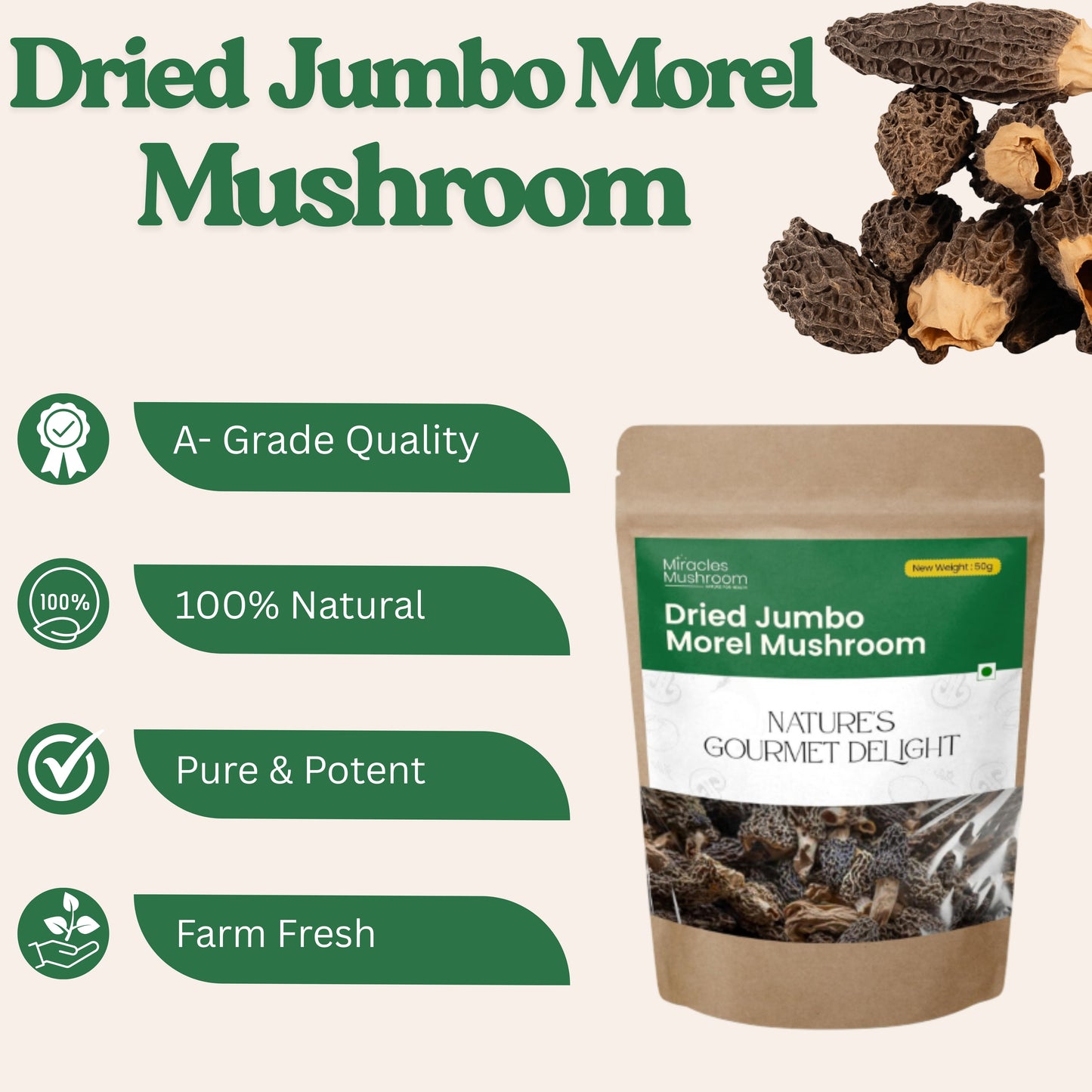 Dried Jumbo Morel Mushroom (Gucchi) | Gourmet Superfood & Health Benefits