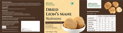 Dried Lion's Mane Mushroom | Brain & Nerve Health, Cognitive Support & Vitality