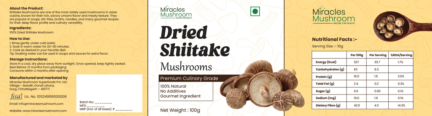Dried Shiitake Mushroom | Heart Health & Support Digestion