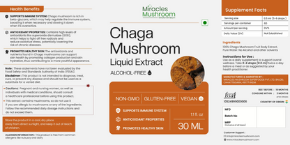 Chaga Mushroom Extract Liquid | Anti-Aging & Vitality Superfood