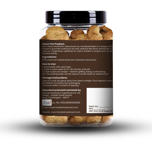 Dried Lion's Mane Mushroom | Brain & Nerve Health, Cognitive Support & Vitality