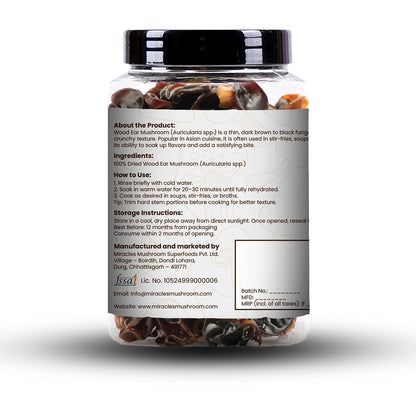 Dried Wood Ear Mushroom (Black Fungus) | Rich in Fiber, Support Heart & Gut Health