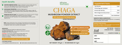 Chaga Mushroom Extract Powder | Pure Health & Wellness Support