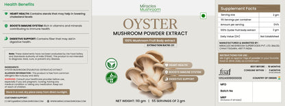 Oyster Mushroom Extract Powder | Support Heart Health & Cholesterol Management