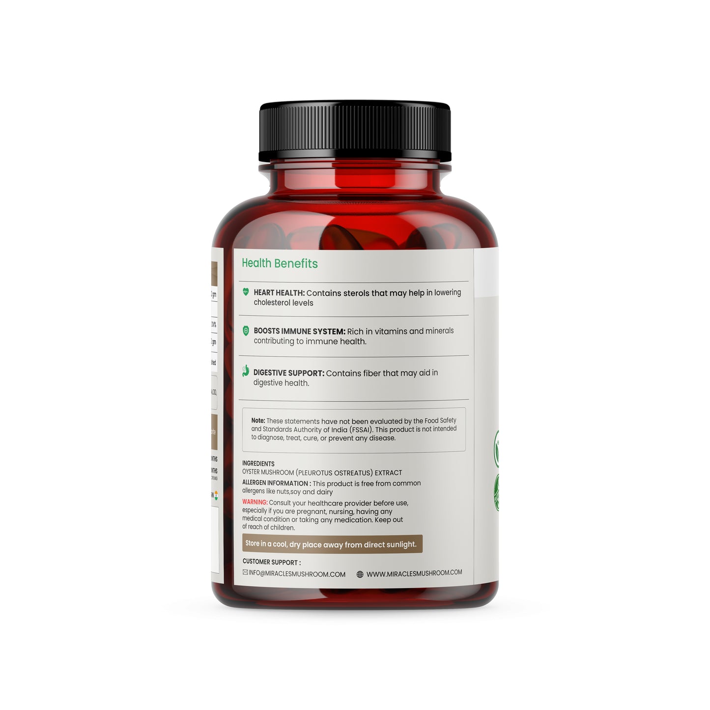 Oyster Mushroom Extract Powder | Support Heart Health & Cholesterol Management