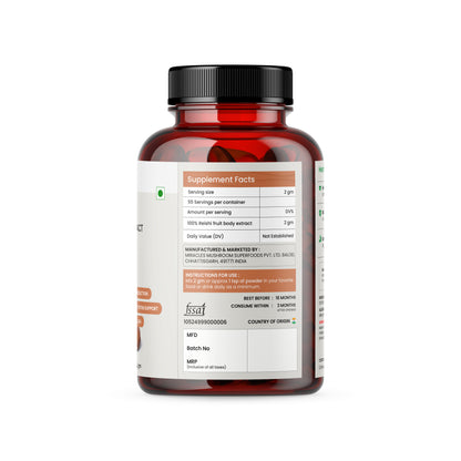 Reishi Mushroom Powder Extract | Immune System Booster, Energy & Stress Support