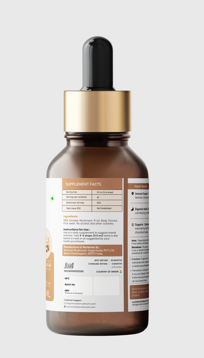 Shiitake Mushroom Extract Liquid | Immunity, Heart Health & Energy Support